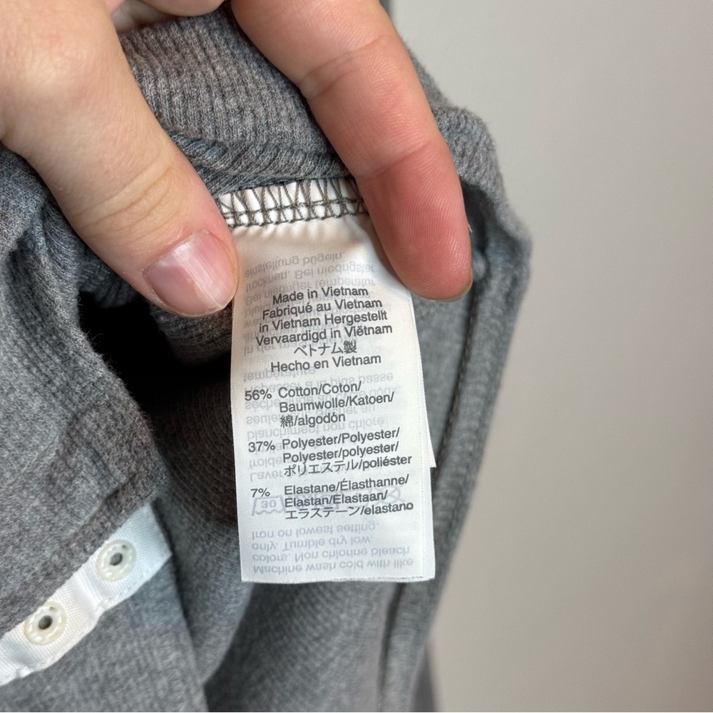 Madewell Gray Long-Sleeve Ribbed Henley Bodysuit - Picture 11 of 12